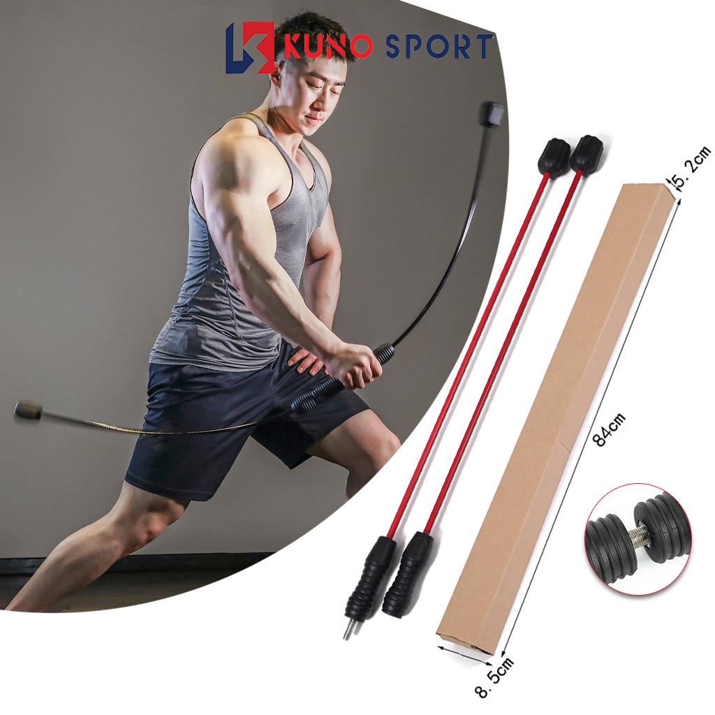 Gậy rung đàn hồi tập gym KUNO SPORT có thể tháo rời