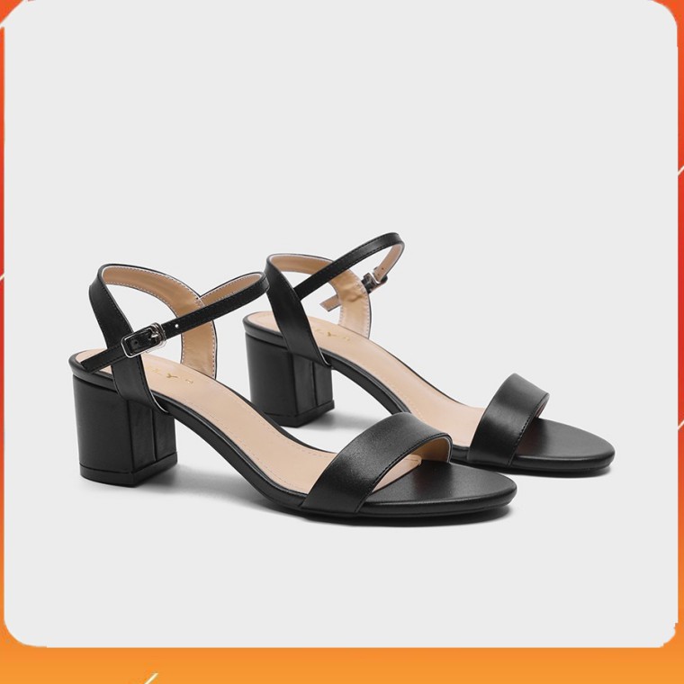 PAMELA - Giày Sandal Cao Gót Mũi Vuông Phối Quai Dây Mảnh Cao 5p Hai Màu Đen và Trắng - S26