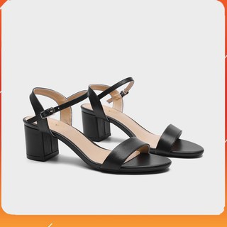 PAMELA - Giày Sandal Cao Gót Mũi Vuông Phối Quai Dây Mảnh Cao 5p Hai Màu Đen và Trắng - S26