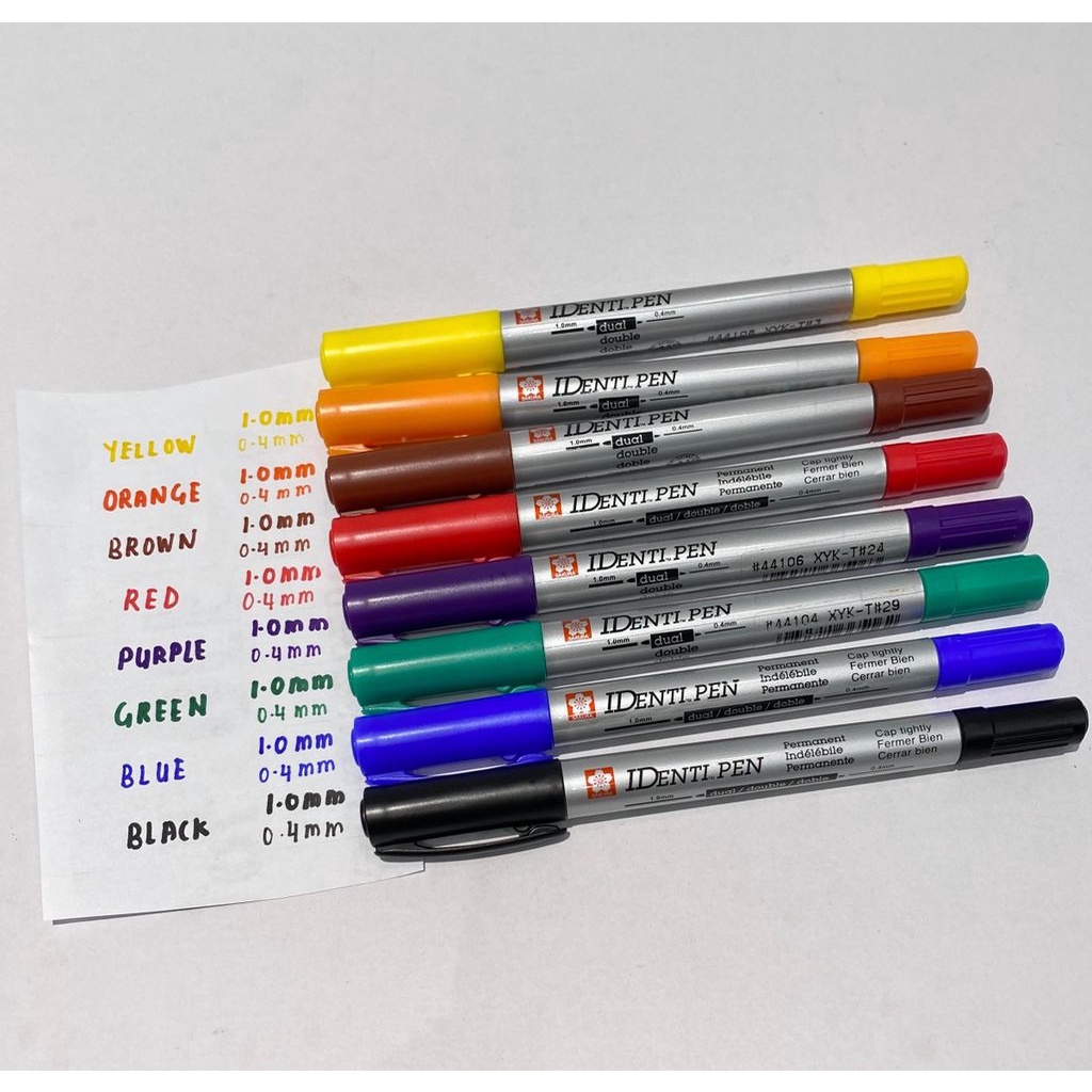 Bút lông dầu 2 đầu đánh dấu đa chất liệu Sakura Identi Pen Dual Point Màu Cam