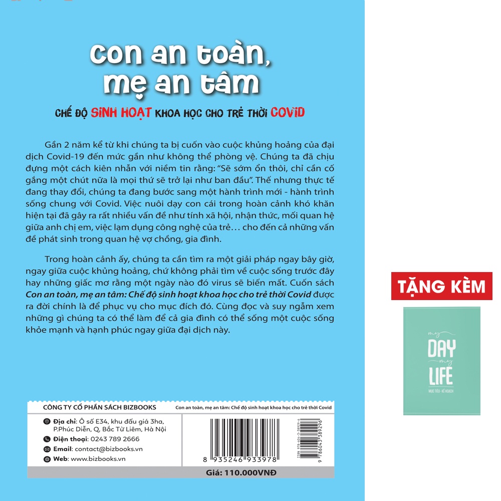 Sách - Con An Toàn Mẹ An Tâm – Chế Độ Sinh Hoạt Khoa Học Cho Trẻ Thời Covid - Bizbooks