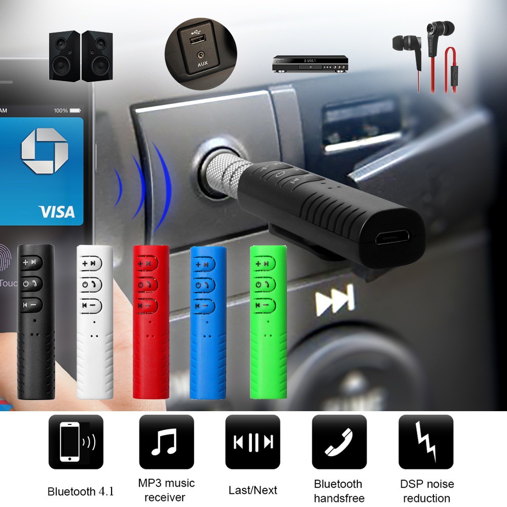 Thiết Bị Kết Nối Âm Thanh Bluetooth Aux 4.1 Dùng Cho Xe Ô Tô