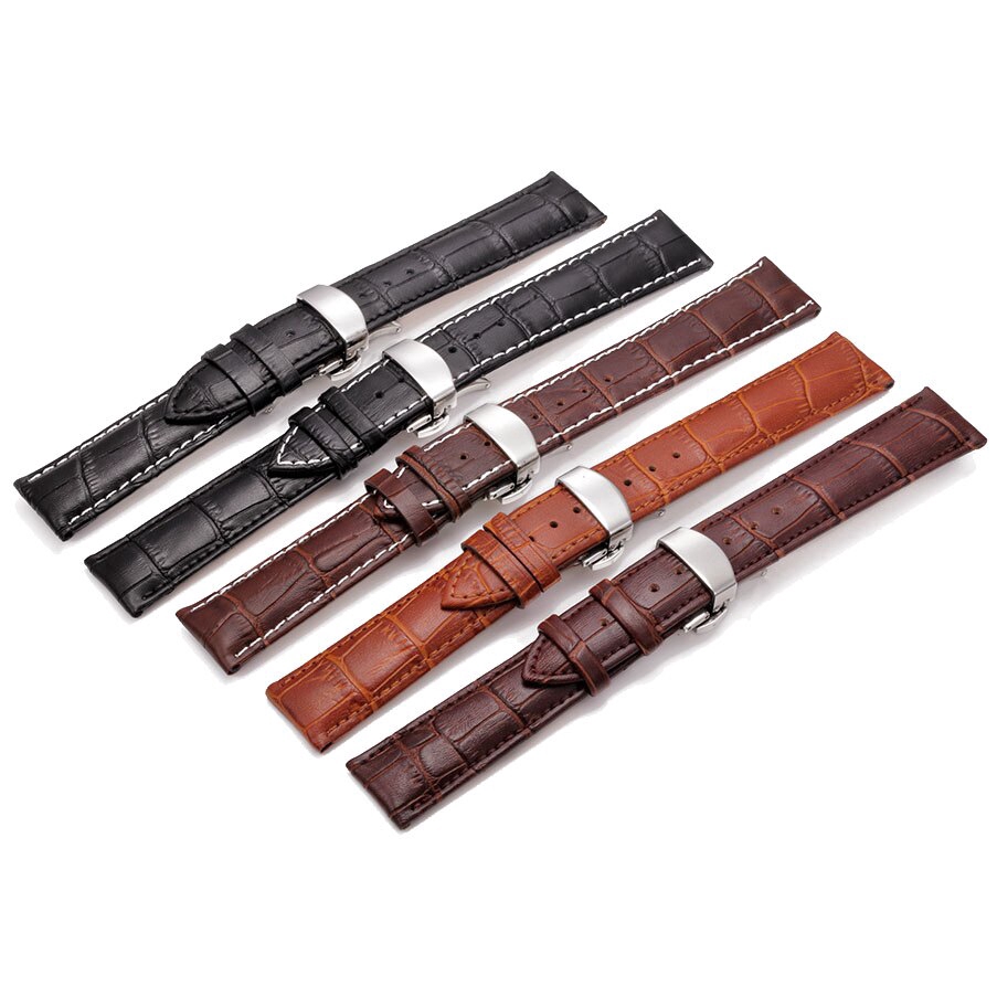 Dây đeo đồng hồ hoa văn da cá sấu 12-24mm