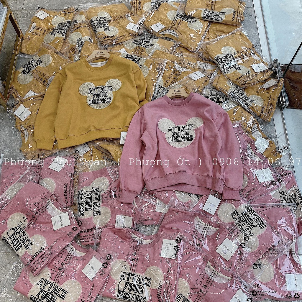 Áo nỉ thêu hình mickey siêu xinh