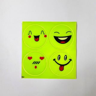 Tấm Sticker dán phản quang 4 hình mặt cười