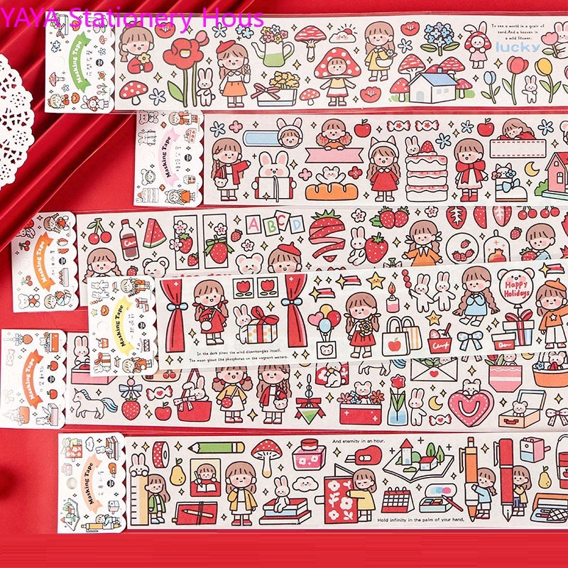 Bộ 6 Sticker Dán Với Họa Tiết Hình Cô Gái Đáng Yêu Dùng Trang Trí