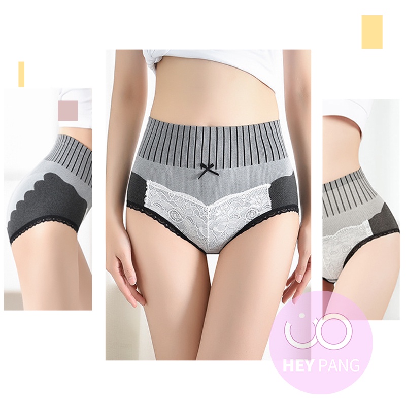 Quần lót nữ cạp cao nâng mông gen bụng phối ren HEYPANG Quần chip nữ cotton kháng khuẩn mềm mại thoáng khí VN001