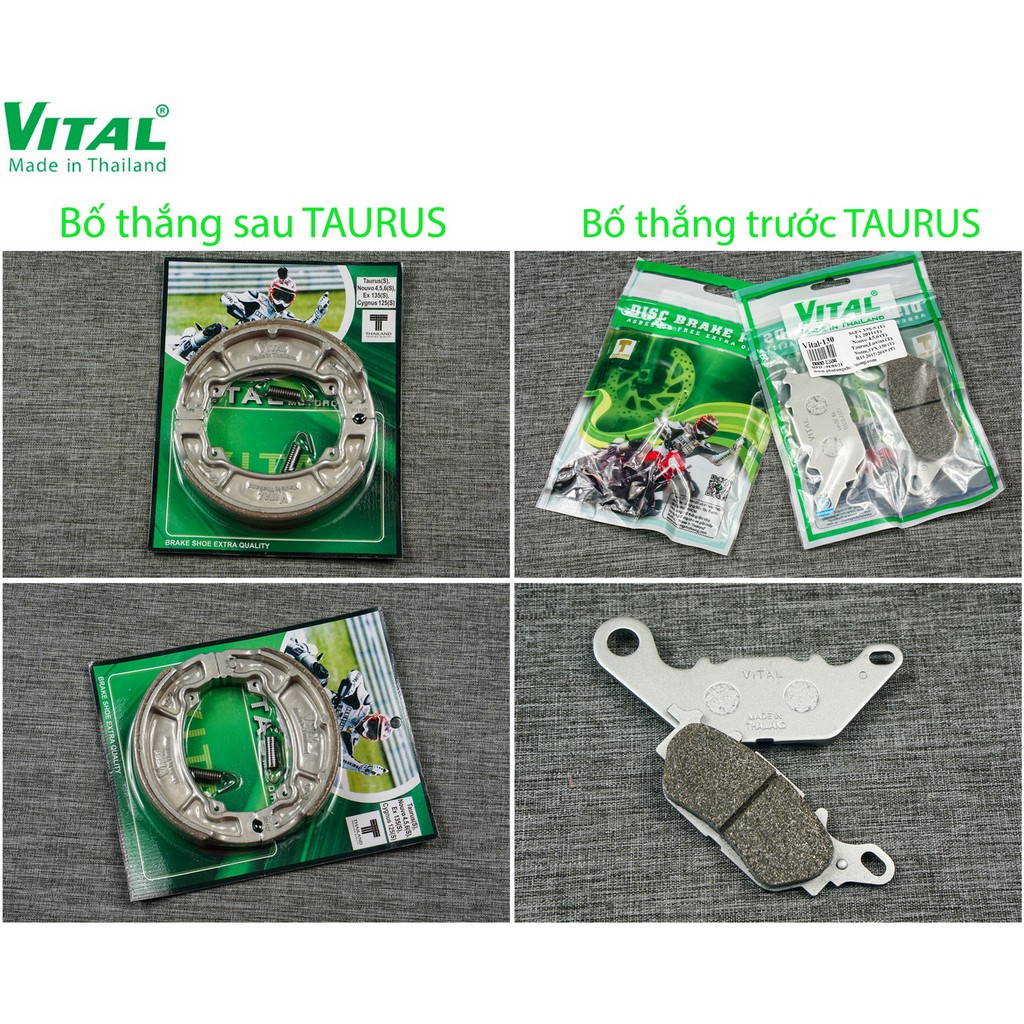 Bố thắng sau + trước TAURUS/ CYGNUS hiệu VITAL - Má phanh xe máy, bố thắng đĩa VITAL chính hãng Thái Lan