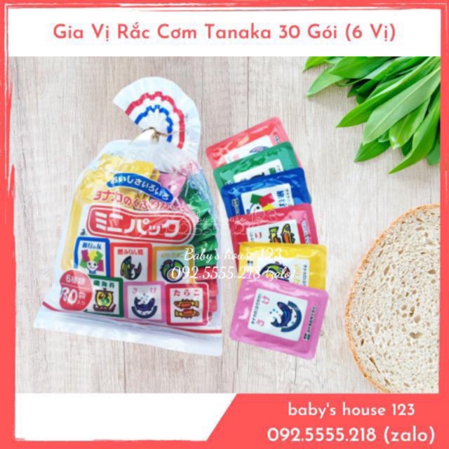 GIA VỊ RẮC CƠM/CHÁO TANAKA 6 VỊ (10m+)