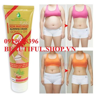 👍[100% Chính Hãng] Kem Massage Tan Mỡ Ngân Bình Cao Cấp 150Gr + Tặng Thước Dây + Đánh Bay Mỡ Thừa
