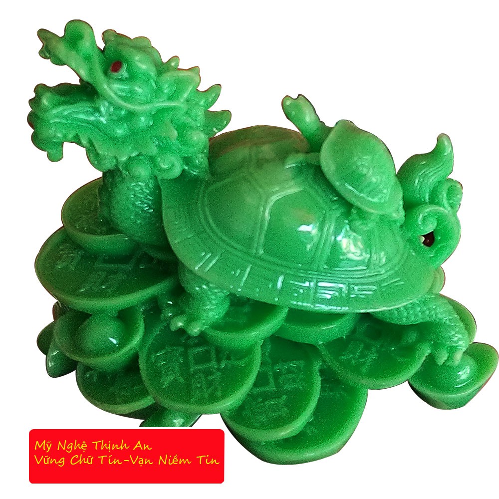 Tượng Long Quy đại phát đá xanh poly LQX01