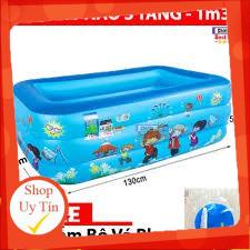 Bể phao bơi dài 1m3 cao 3 tầng cao cấp cho bé có đáy chống trượtAA