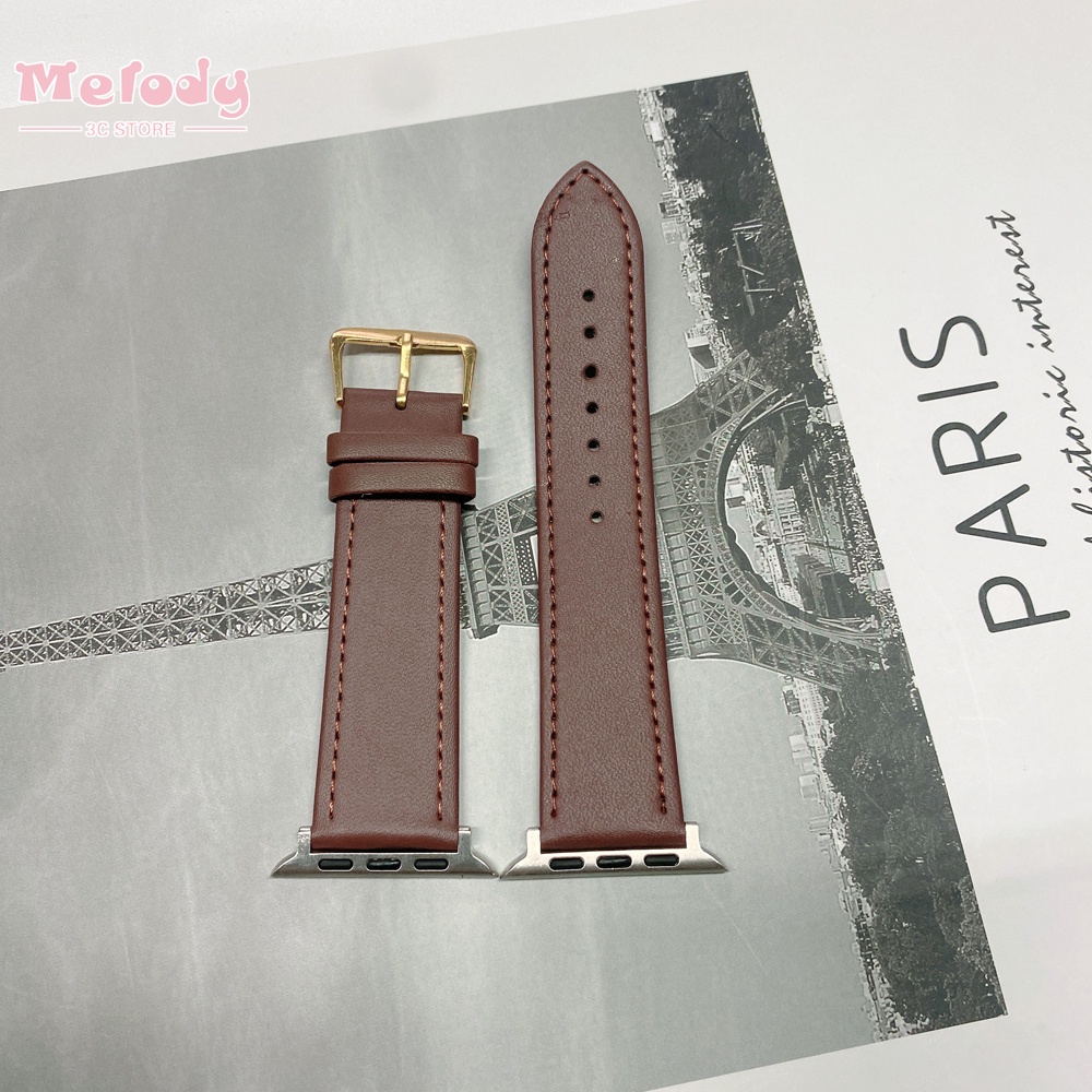Dây Đeo Bằng Da PU Mềm Cho Đồng Hồ Thông Minh Watch Se 6 5 4 Iwatch 38mm 40mm 42mm 44mm