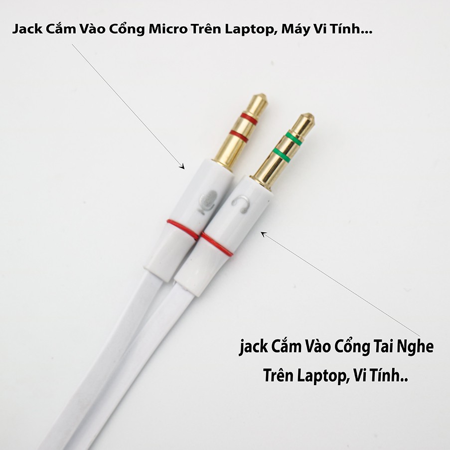 Dây Chia Tai Nghe kết nối tai nghe với laptop máy vi tính pc (20Cm) -MrG