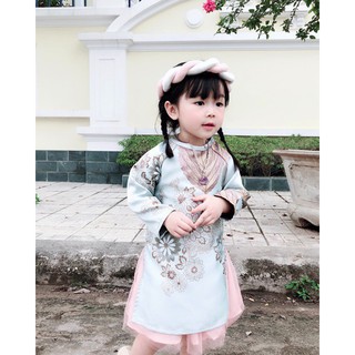 [Hot] [HOT 2019] Áo dài bé gái gấm cách tân