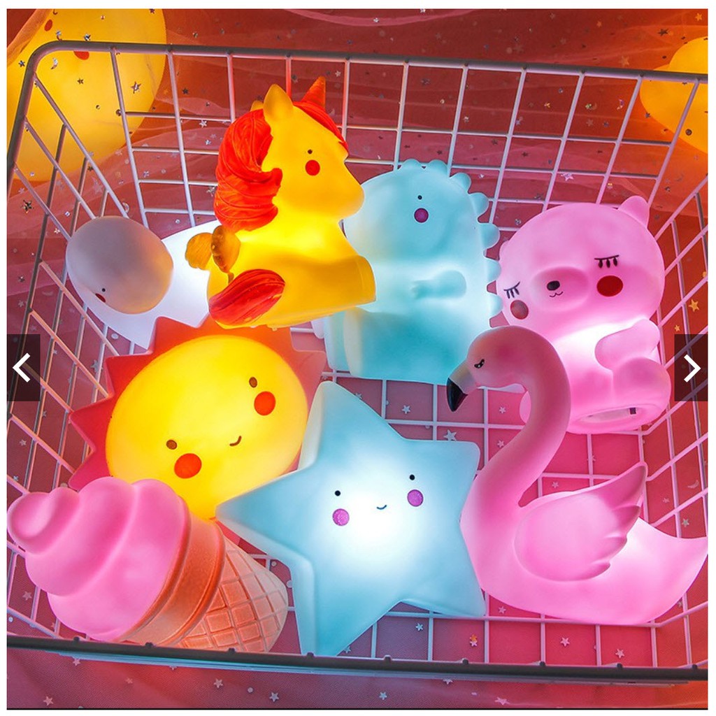 Đèn ngủ silicon hình thú cho bé, đèn ngủ led silicon để bàn siêu cute