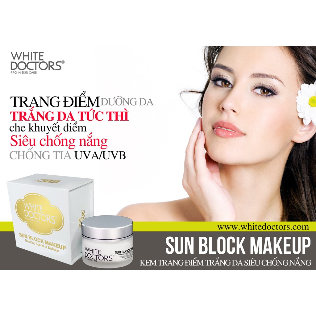 [CHÍNH HÃNG] Kem trang điểm chống nắng trắng da mặt White Doctors Sunblock Makeup