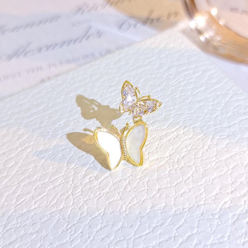 Ghim cài áo JIUDUOLAN chống lộ thiết kế bươm bướm mạ vàng 18K đa năng thời trang