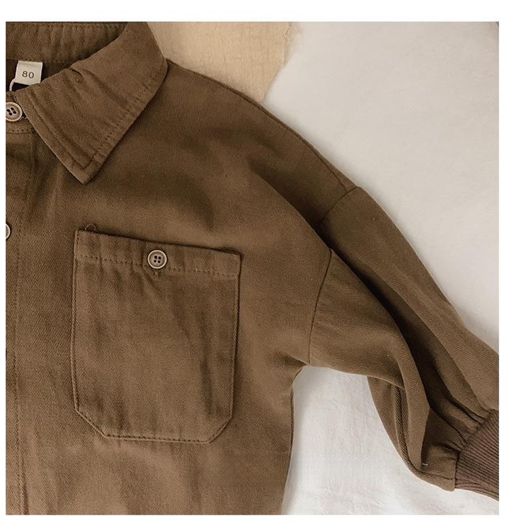 Áo Sơ Mi Cotton Dài Tay Phong Cách Retro Thời Trang Thu Đông Dành Cho Trẻ