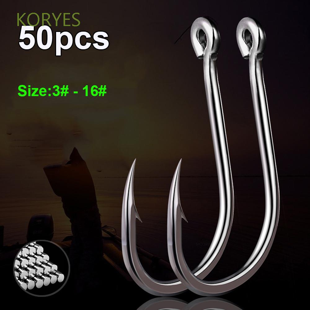 Bộ 50 Lưỡi Câu Cá Bằng Thép Carbon Chất Lượng Cao