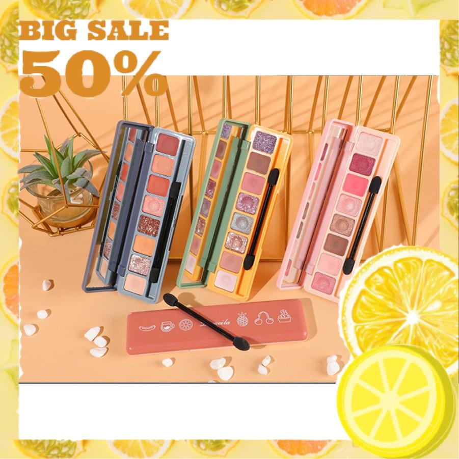 Phấn Mắt 8 Ô Lameila Style Rượu Tây Kèm Nhũ Auth Nội Địa