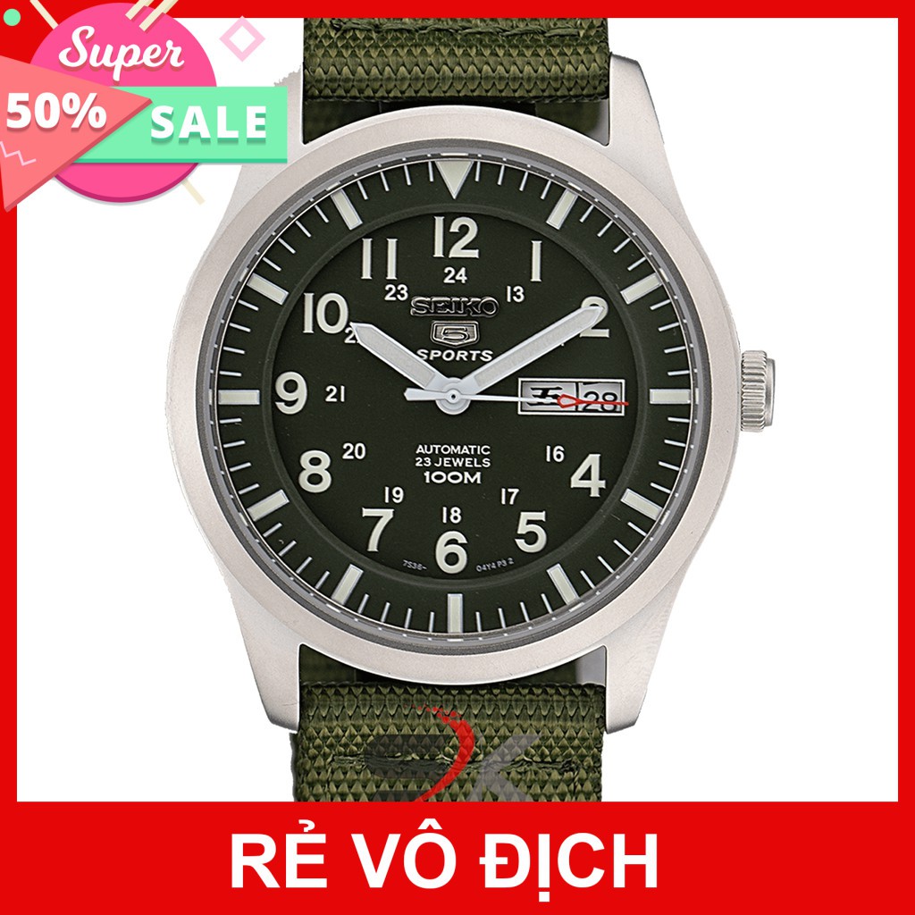 Đồng Hồ Cơ Nam Seiko 5 Quân Đội Cao Cấp Giá Rẻ Chống Nước Chống Xước Automatic SKQD02XASẵn Hàng