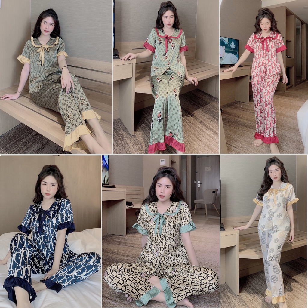 Đồ Bộ Pijama - Bộ Lụa Tay Ngắn Họa Tiết Thiết Kế Sang Chảnh Chất Liệu Satin Cao Cấp - 𝑴𝑰𝑵𝑺𝑯𝑶𝑷 | BigBuy360 - bigbuy360.vn
