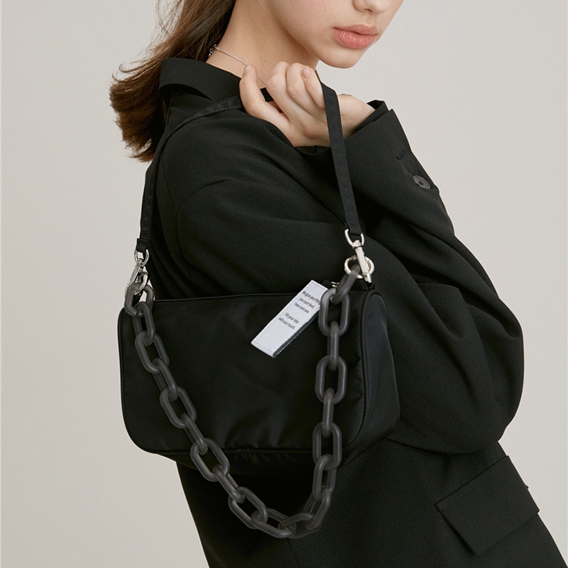 Túi Đeo Chéo nylon Hàn Quốc nieeh Có Dây Xích acrylic 2022 Cho Nữ