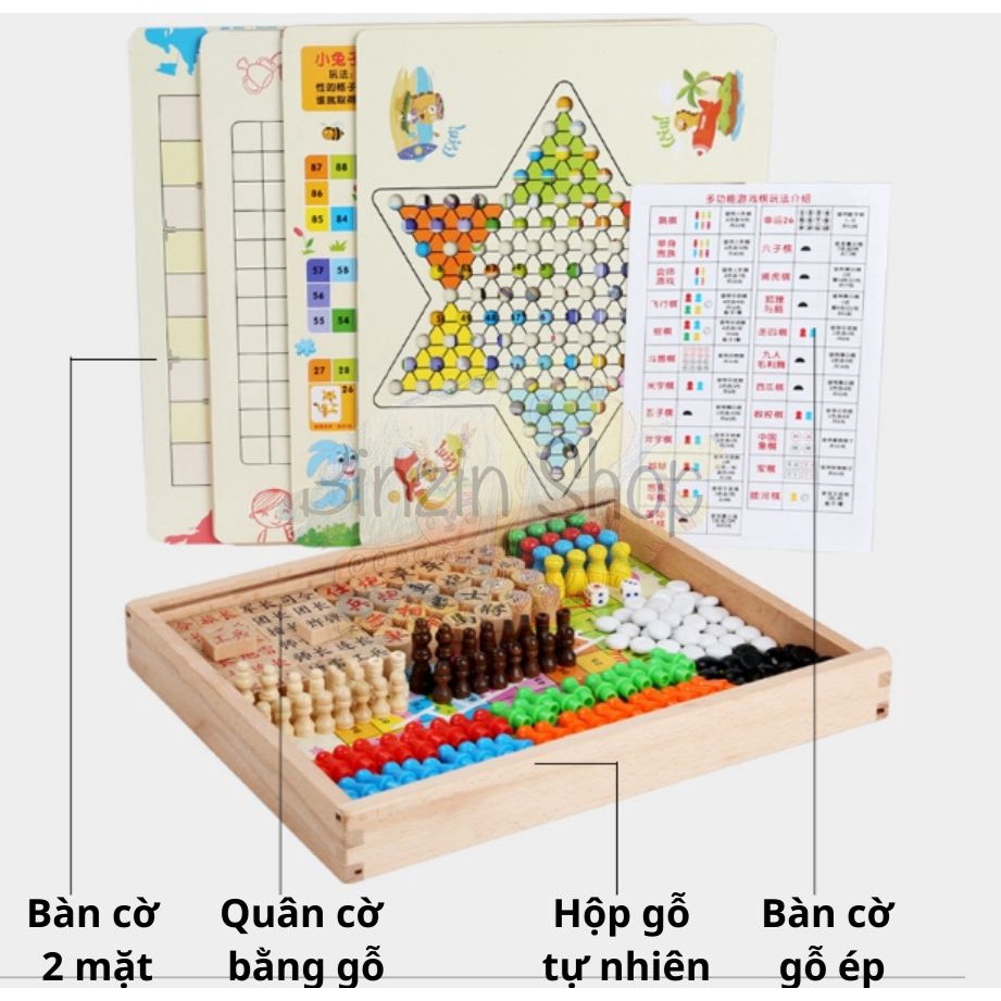 Bộ cờ vua đa năng 8 trong 1, cờ vua 6 trong 1