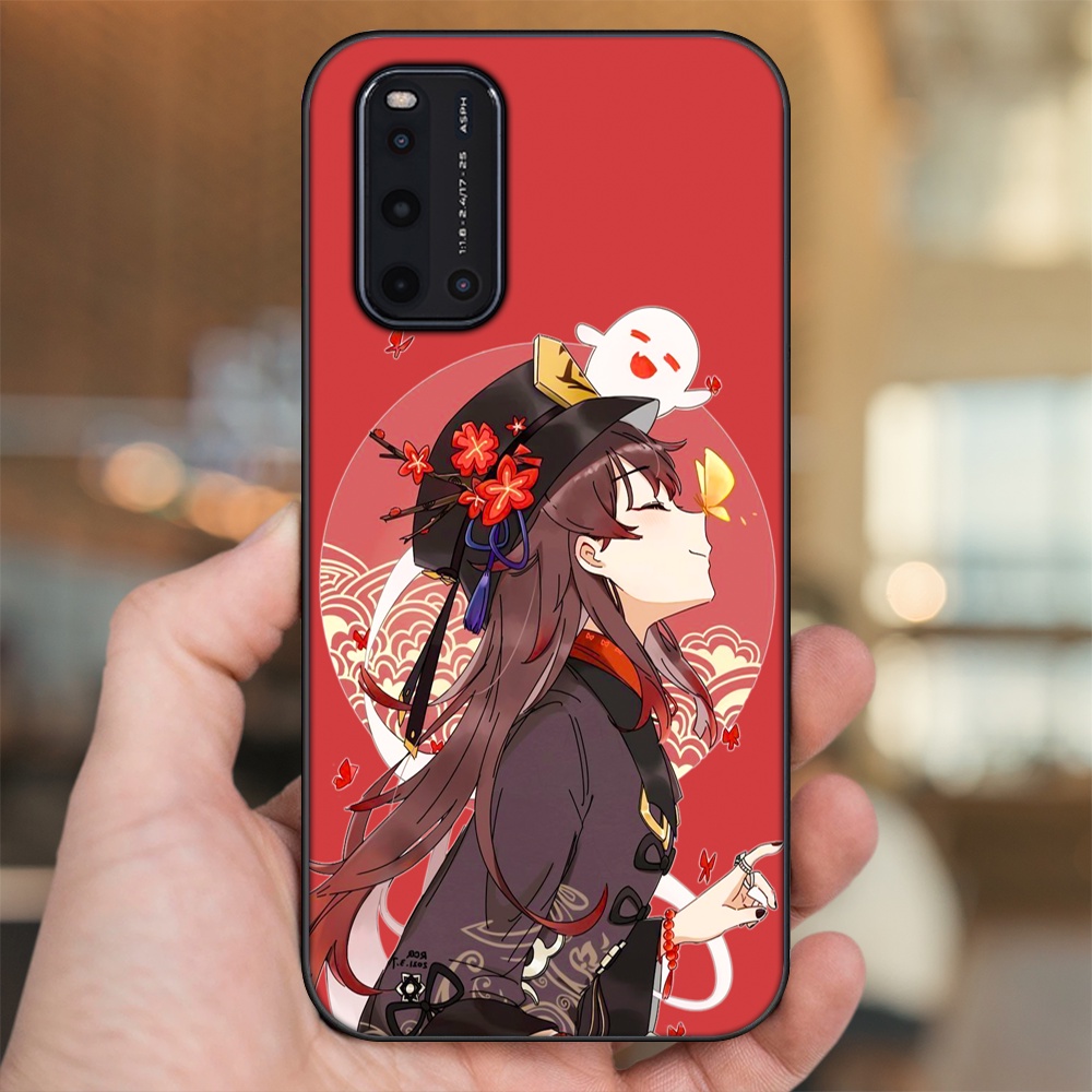 Ốp lưng Vivo V19 viền đen in hình Hutao Genshin Impact