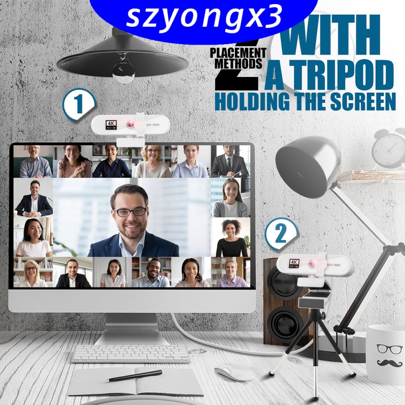 Webcam 1080p 2k 4k Full Hd Usb Tự Động Lấy Nét Với Vỏ Bọc Có Thể Xoay Và Gậy Ba Chân | BigBuy360 - bigbuy360.vn