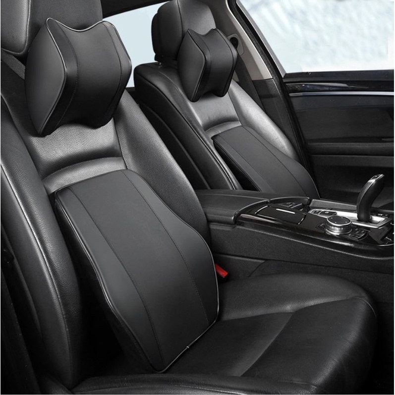 Bộ Tựa Lưng Cao Su chống mỏi khi lái xe Non Nguyên Khối Bọc Da Cao Cấp