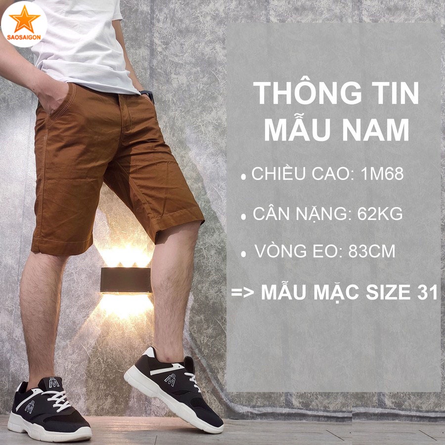 Quần short nam [ HÌNH THẬT ] vải kaki đẹp chuẩn form siêu bền SG133 Saosaigon | BigBuy360 - bigbuy360.vn