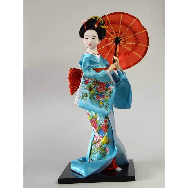 Búp Bê Geisha Mặc Kimono Lụa Kiểu Nhật Bản Dễ Thương Dùng Trang Trí