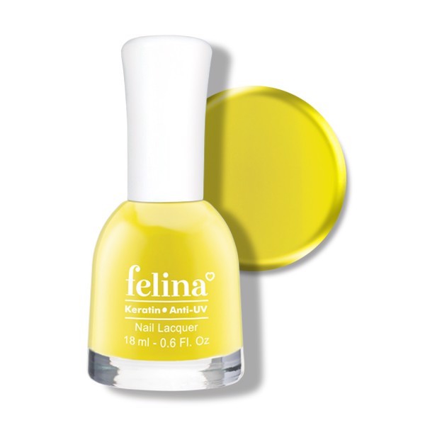 Sơn Móng Tay Màu Vàng Chanh Cao Cấp FELINA Keratin Anti-UV 18ml #CS426