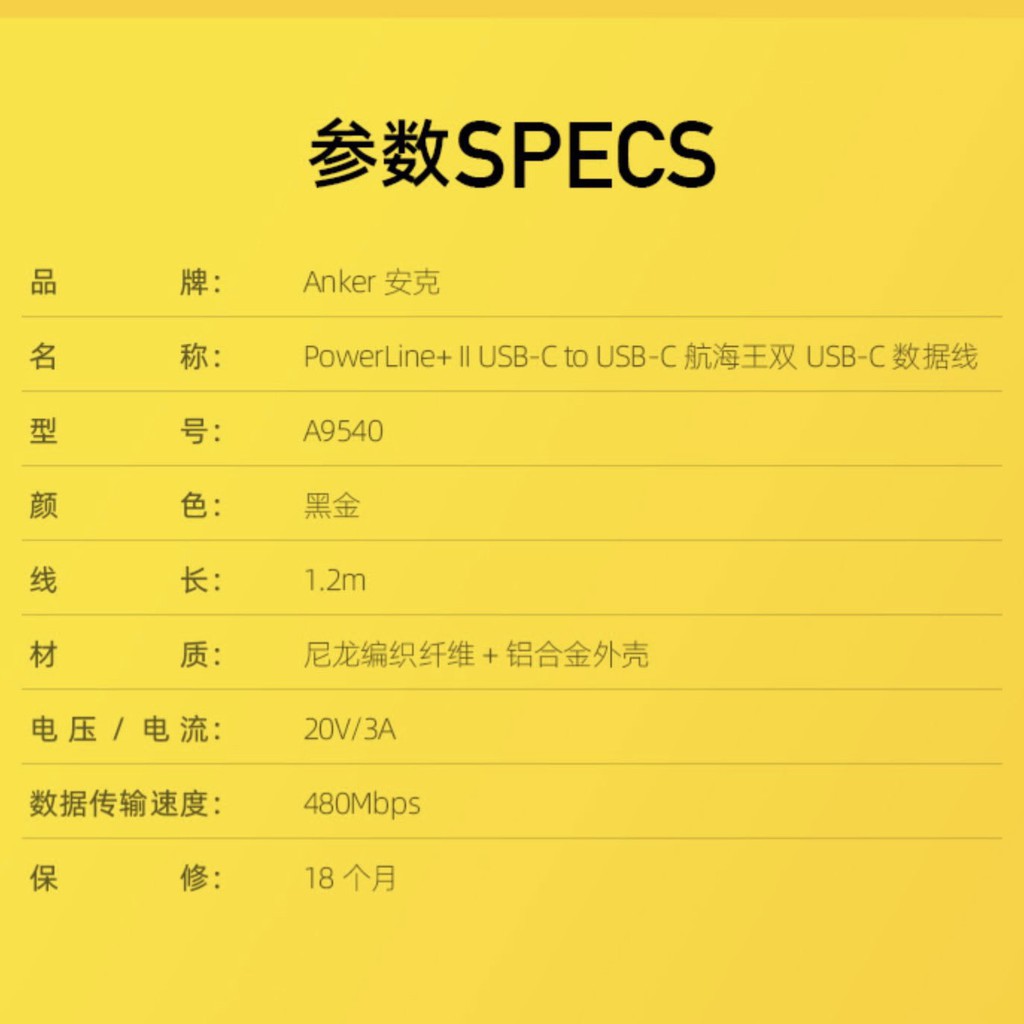 Cáp sạc Anker One Piece Luffy Powerline +II Type C to C 60W 3A dài 1.2 Mét - A9540 Sạc nhanh Samsung Laptop Macbook