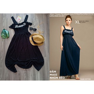 đầm maxi nhún bèo bigsize 65-120kg