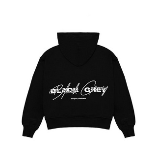 Áo Hoodie Black Grey x Four Basic logo Black Grey - Black
