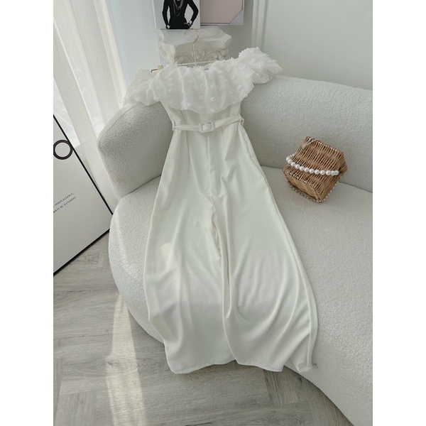 JUMPSUIT QUẦN DÀI BẸT VAI KÈM BELT
