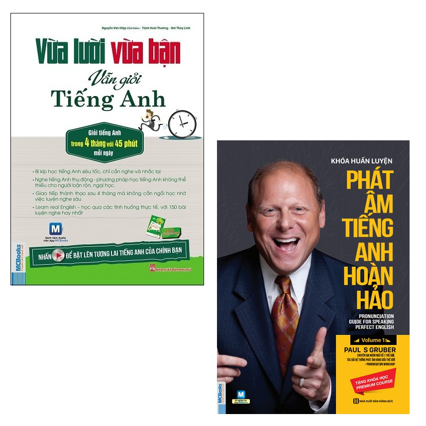 Sách MCBooks - Combo Vừa Lười Vừa Bận Vẫn Giỏi Tiếng Anh + Khóa Huấn Luyện Phát Âm Tiếng Anh Hoàn Hảo (2 Cuốn)