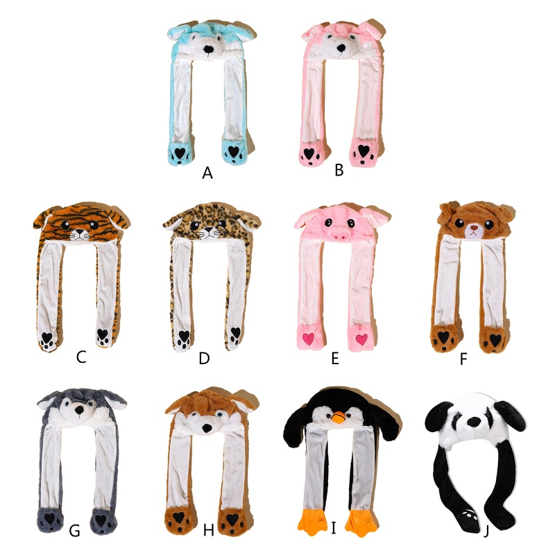 Mũ Trùm Đầu Hình Động Vật Bằng Lông Nhung Dễ Thương Xinh Xắn