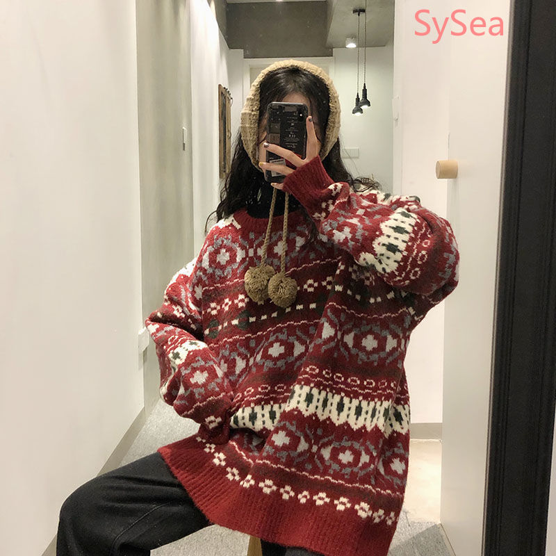 Áo Sweater Dài Tay Xinh Xắn Theo Phong Cách Giáng Sinh Dành Cho Nữ
