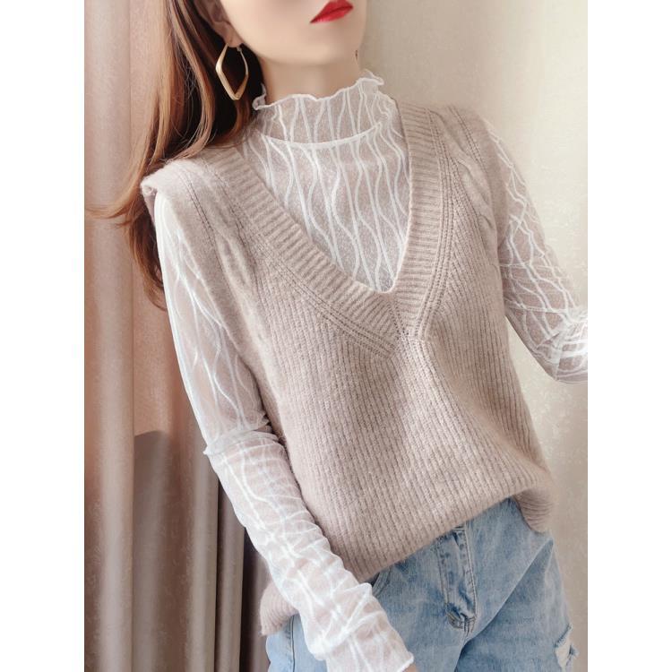 Áo Thun Nữ Tay Dài Phối Ren Xuyên Thấu