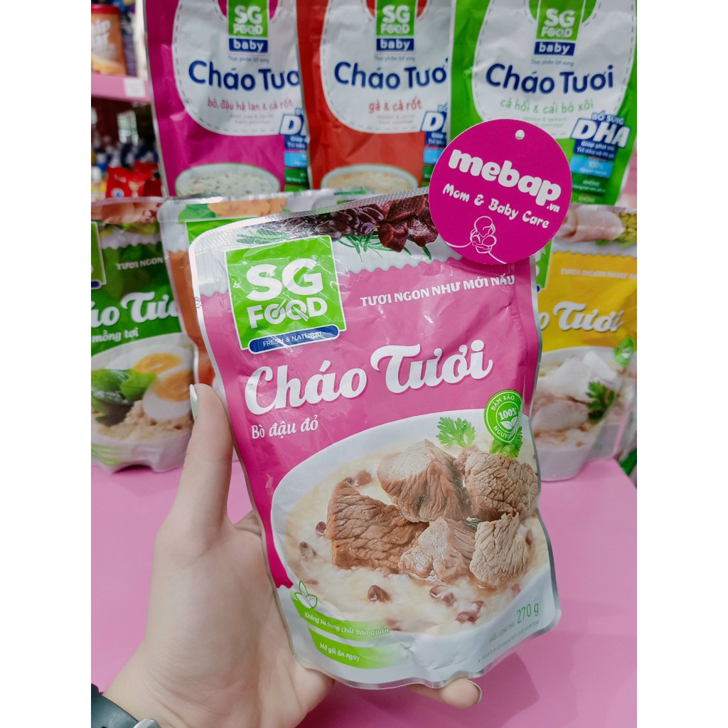 COMBO 8 BỊCH CHÁO TƯƠI ĂN LIỀN SÀI GÒN FOOD NHIỀU VỊ