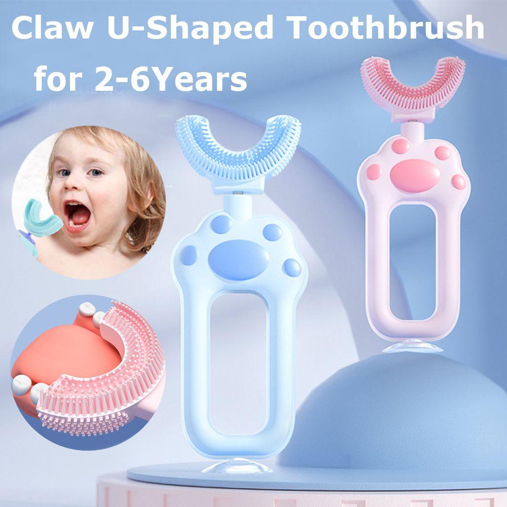 AUGUSTINA Bàn Chải Đánh Răng Mềm Mại Hình Chữ U Bảo Vệ 360 Độ Cho Bé 2-6 Tuổi