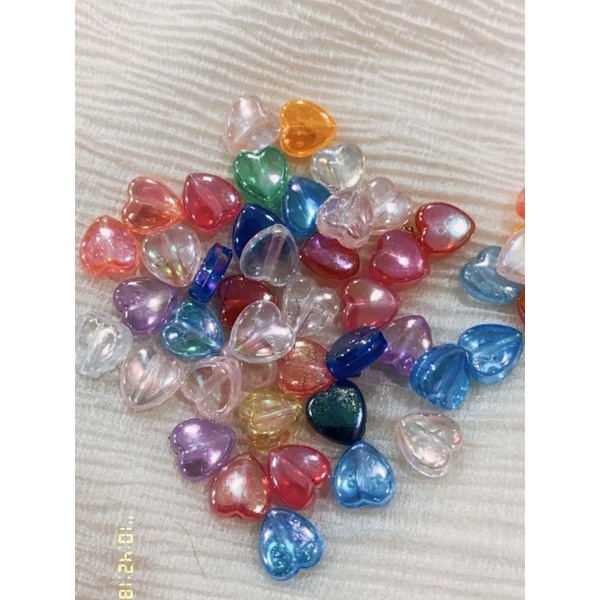 8,5g hạt pha lê hình tim hologram làm đồ handmade
