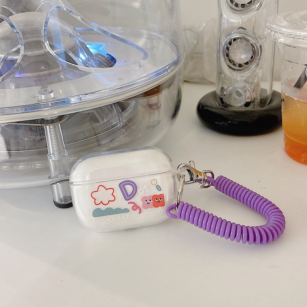 Vỏ Bảo Vệ Hộp Sạc Tai Nghe airpods 1 2 Pro 3rd Generation Pro 1/2 Trong Suốt Chống Sốc Họa Tiết Hoạt Hình Kèm Dây Đeo Kiểu Nhật Hàn