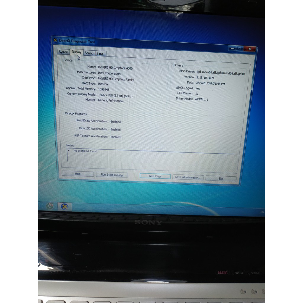LAPTOP SONY SVE14