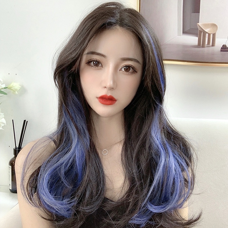 Tóc giả nữ dáng xoăn dài nhiều màu sắc thời trang tùy chọn