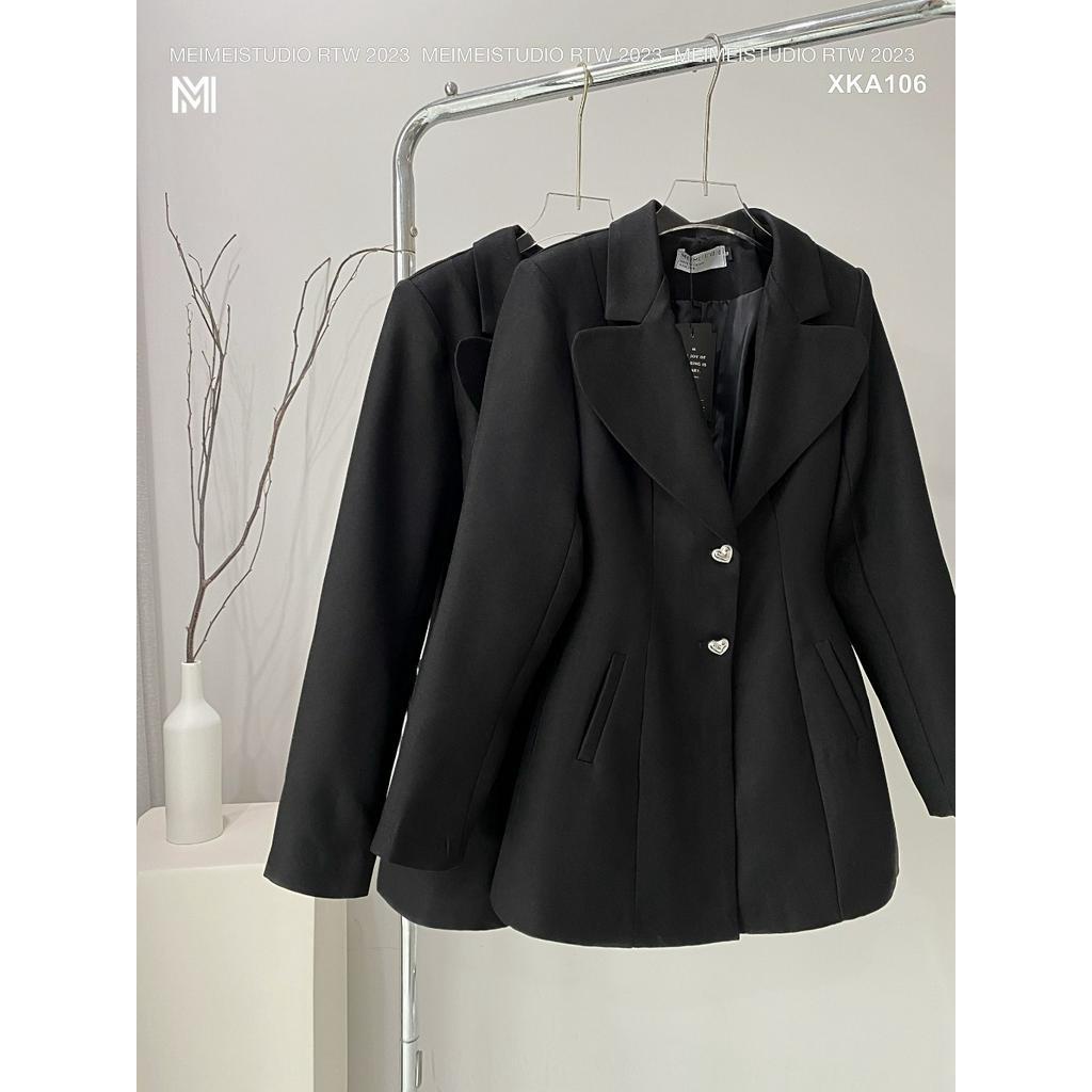Váy vest dáng ngắn cổ bẻ trái tim, đứng form sang trọng, mặc đi chơi, đi làm | XKA106